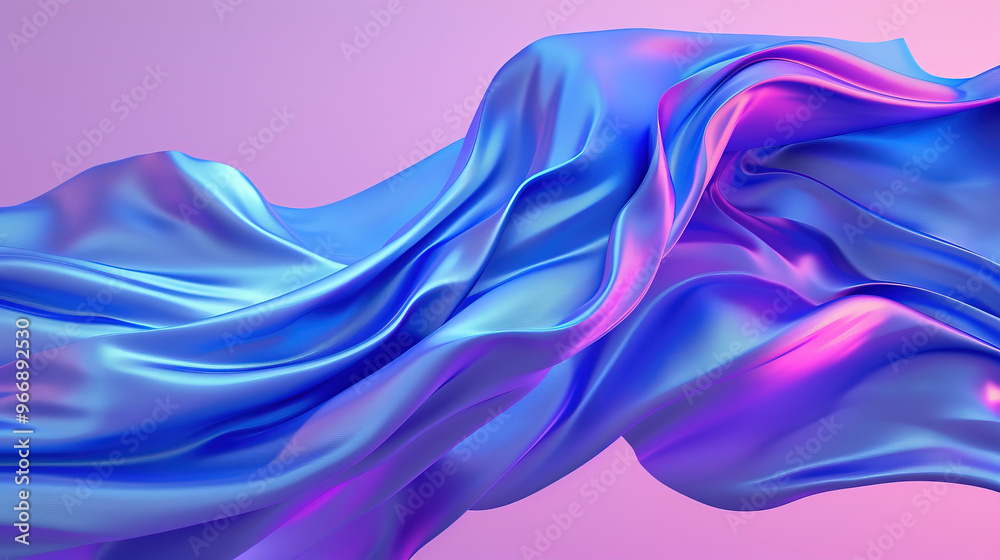 Obraz premium Abstract purple and blue flow waves, isolated on bright background. Banner, poster, power point, and web background.