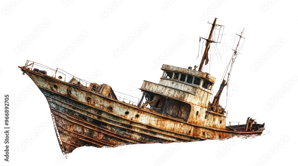 Naklejka premium shipwreck on a transparent background