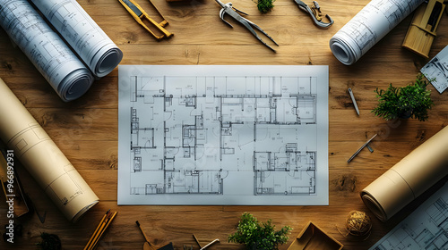 A detailed architectural bl...