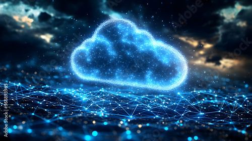 A digital cloud symbol surr...