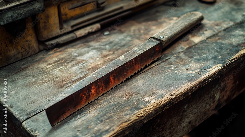 A sharp hand saw designed for cutting wood A sharp hand saw designed for cutting wood