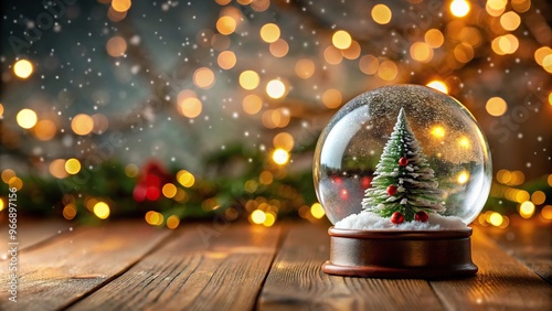 snow globe surrounded by magical snow on table