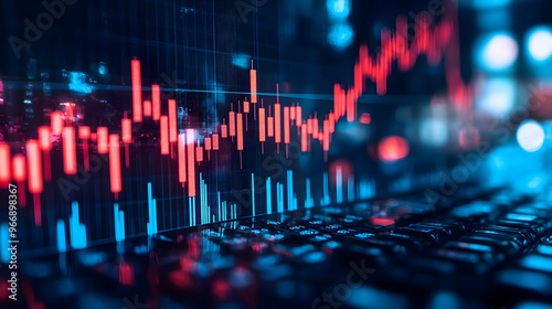 A digital stock market char...