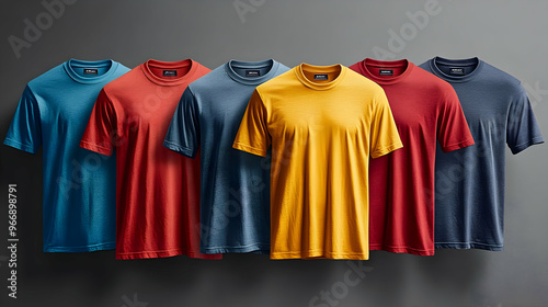 A display of colorful t-shi...