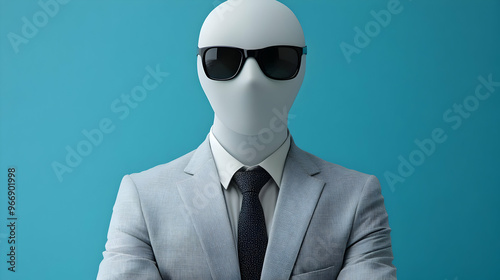 A faceless mannequin in a s...