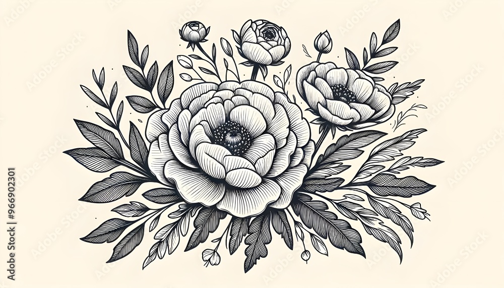 Black and white rose tattoo design Black and white rose tattoo design
