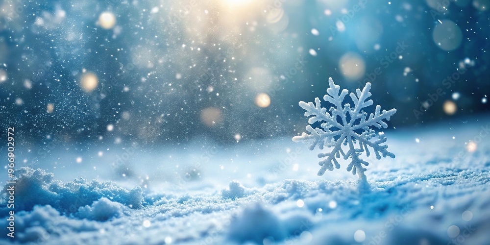 Fototapeta premium Soft focus photograph of gentle snowfall transforming landscape into peaceful silhouette