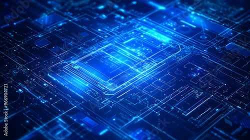 A futuristic circuit board ...