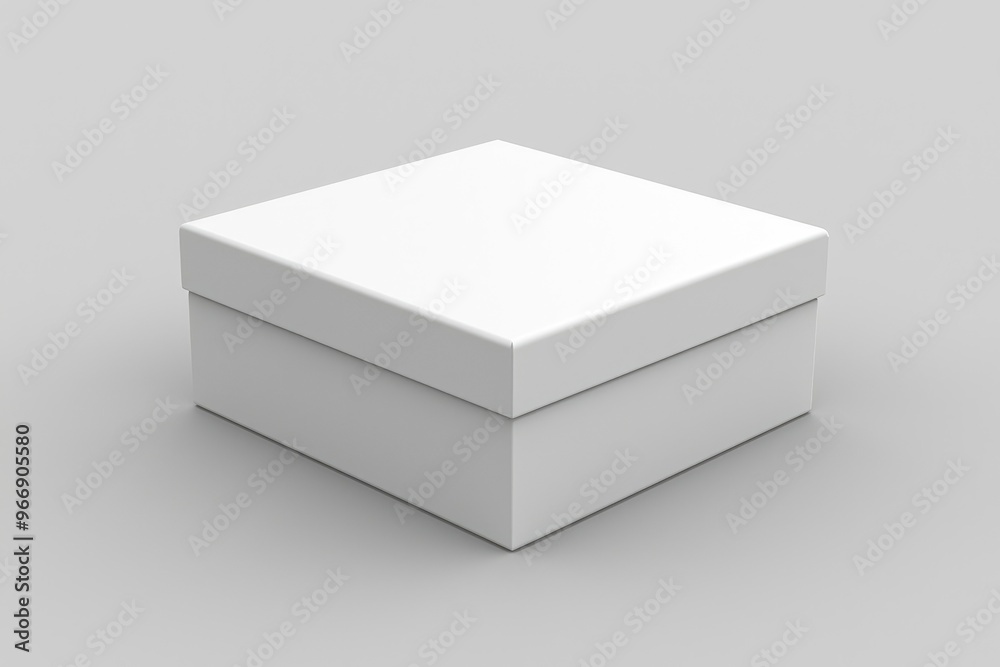 White Cardboard Box on Gray Background White Cardboard Box on Gray Background