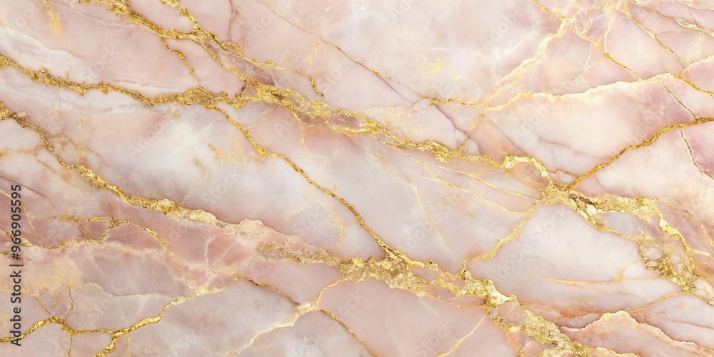 Fototapeta premium soft pink marble stone texture with gold streaks composite
