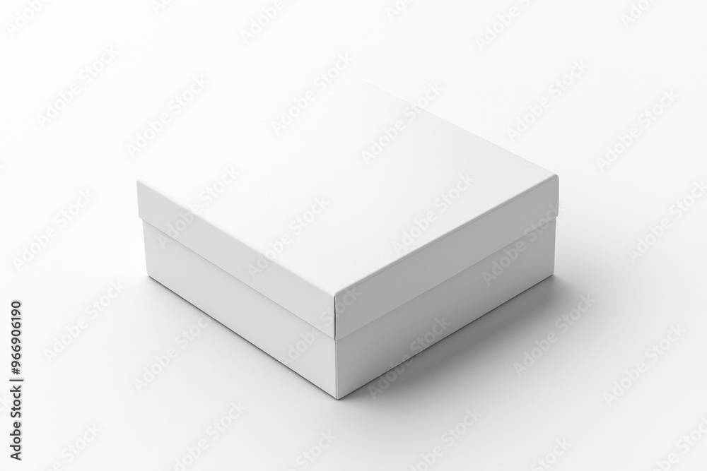 Naklejka premium White Cardboard Box on a White Surface