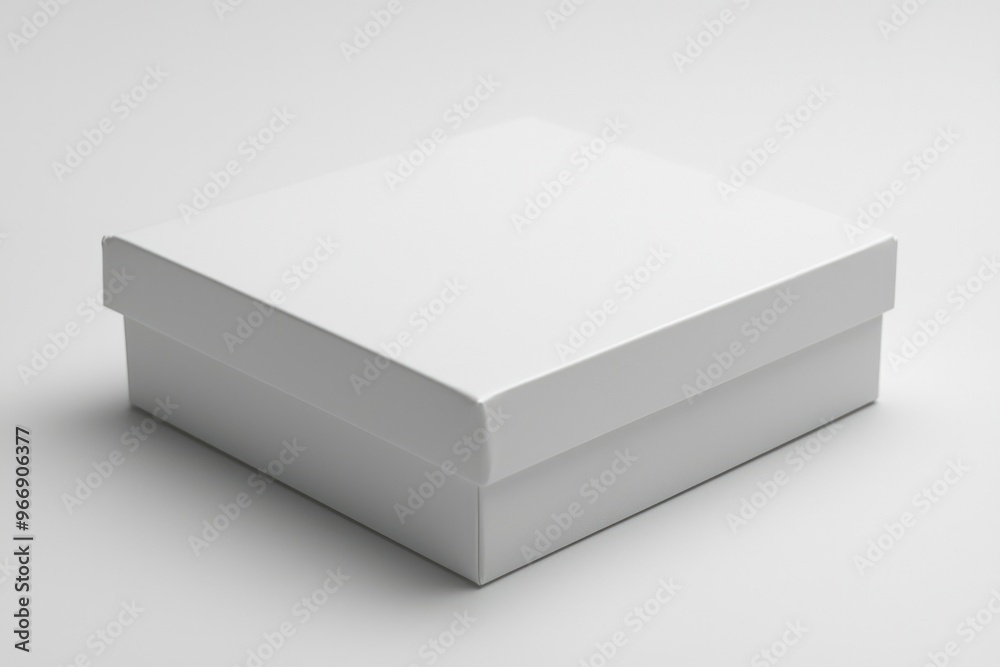 Fototapeta premium A Plain White Cardboard Box Isolated on a White Background