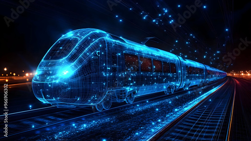 A futuristic digital train ...