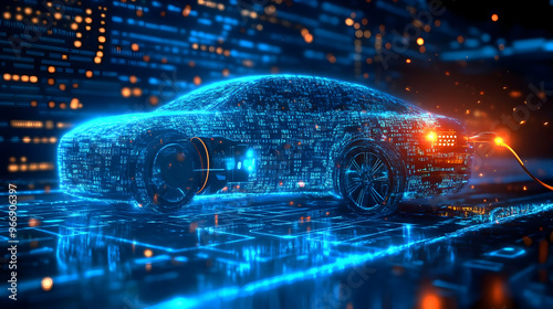 A futuristic electric car r...