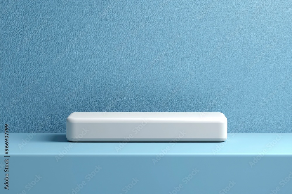 White Platform on a Blue Textured Surface White Platform on a Blue Textured Surface
