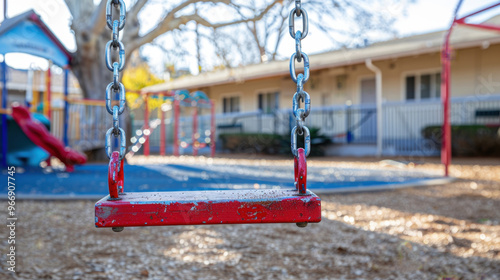 Playground: An outdoor area with swings, slides, and other play structures, offering students a place to run, play, and enjoy their recess time.
 photo