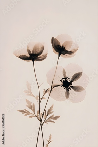 Modern Minimalist Floral Prints, Contemporary Floral Wall Art 