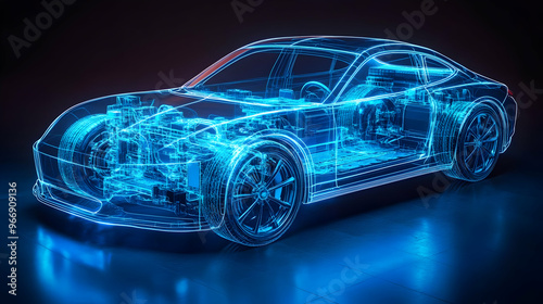 A futuristic, transparent c...