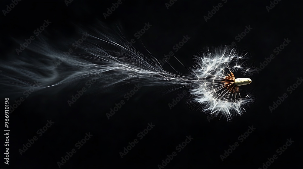Fototapeta premium Dandelion Seeds Floating in the Air