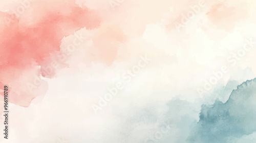 Abstract horizontal watercolor background. Hand drawn vector texture. Brush stroked painting pastel color watercolour