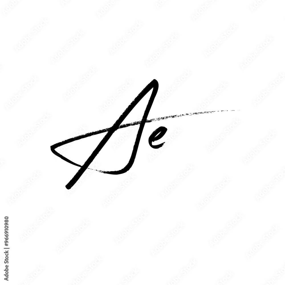 A hand-drawn signature logo design template A hand-drawn signature logo design template