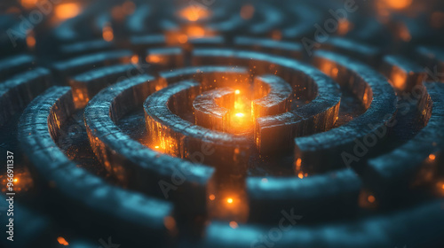 A glowing maze with intrica...