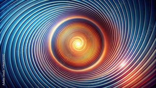 Spiral circle hypnosis abstract background with wave swirl illusion effect and sound effect vibration pattern, tilted angle