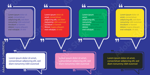 Vector chat bubble testimonial banner quote infographic. Social media post template design for quote