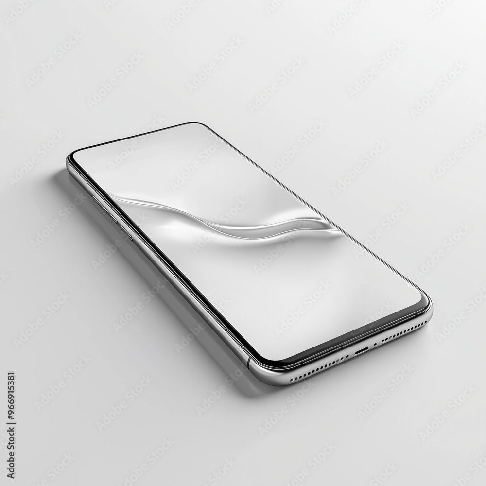 3D render of a sleek modern smartphone isolated on a white background 3D render of a sleek modern smartphone isolated on a white background