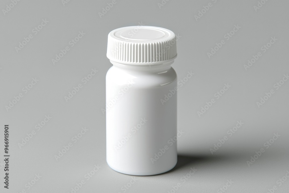 White Plastic Bottle with a Screw-Top Lid White Plastic Bottle with a Screw-Top Lid