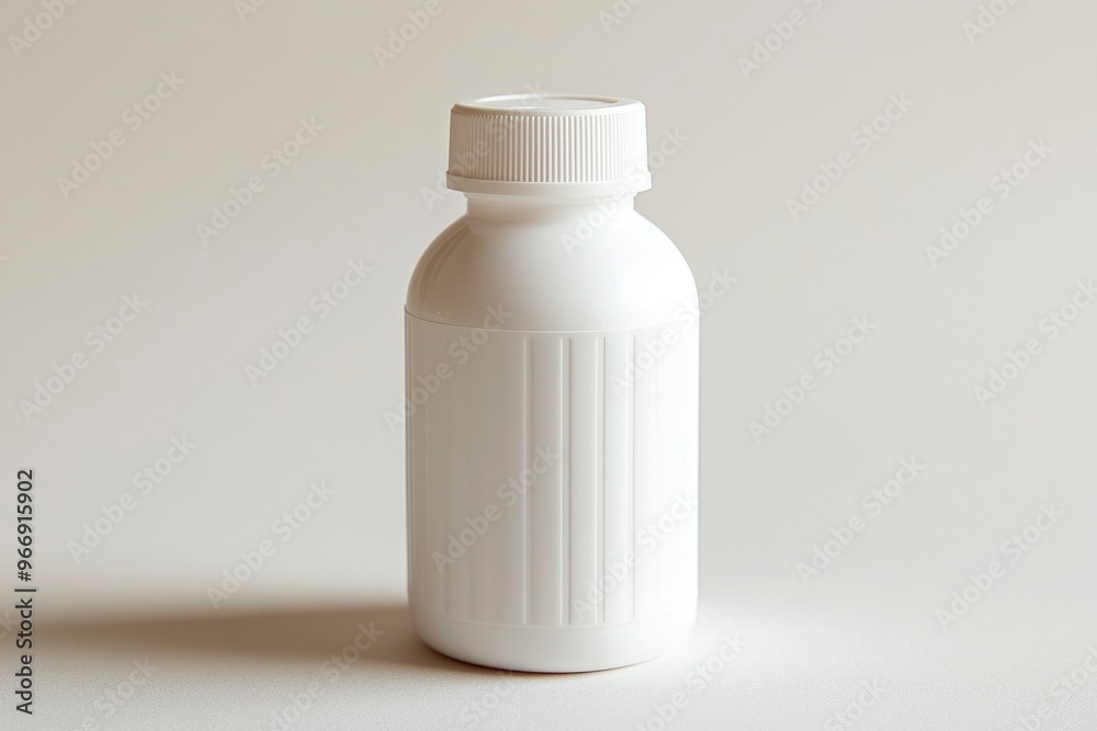 White Plastic Bottle with a Screw-on Cap