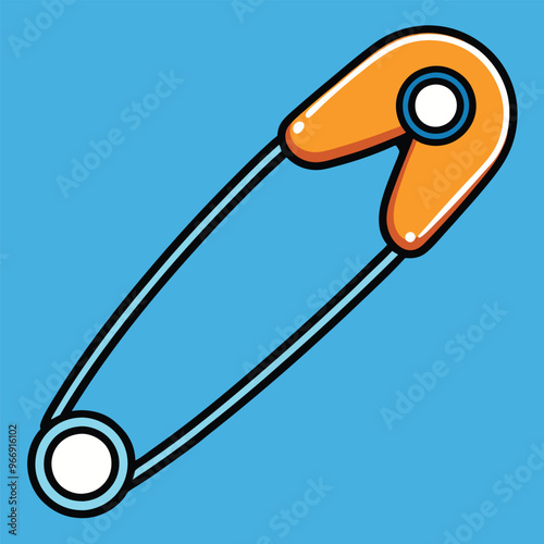 Super cool safety pin character cartoon