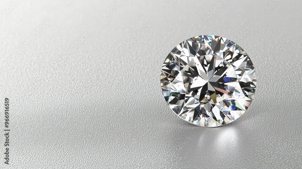 Sparkling Diamond on Grey Textured Background Sparkling Diamond on Grey Textured Background