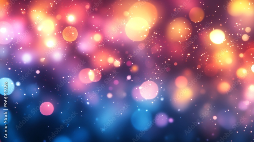 Abstract Blurred Lights Background with Bokeh and Sparkle