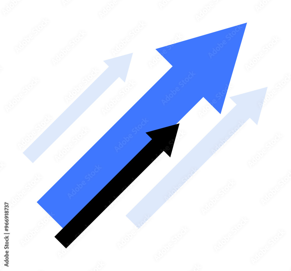 Four rising arrows in different shades of blue and black, symbolizing growth, progress, and upward trends. The dark blue arrow is prominent, emphasizing significant advancement. Four rising arrows in different shades of blue and black, symbolizing growth, progress, and upward trends. The dark blue arrow is prominent, emphasizing significant advancement.