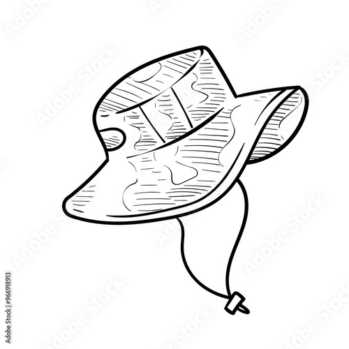 adventure hat handdrawn illustration