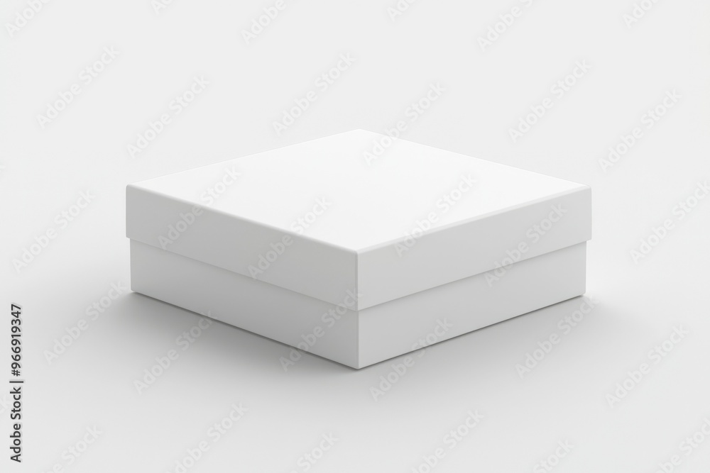 White Square Cardboard Box on White Background White Square Cardboard Box on White Background