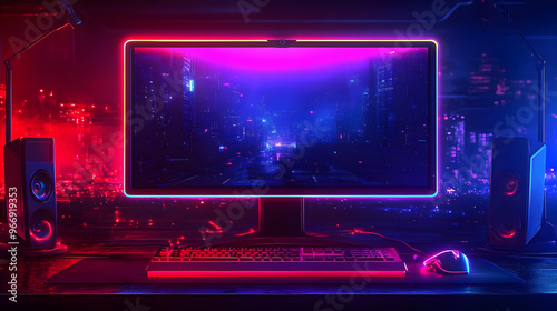 A modern gaming setup featu...