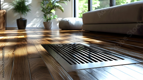 A modern living space featu...