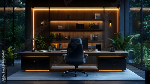 A modern office space featu...