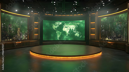 A modern studio set featuri...