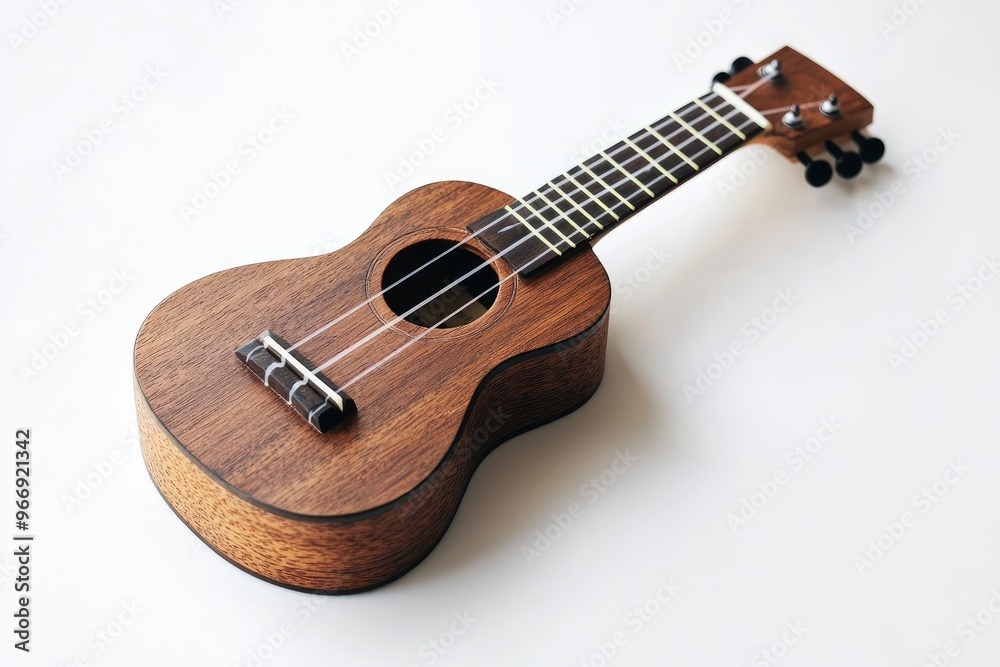 Obraz premium Ukulele on a white background with generative ai