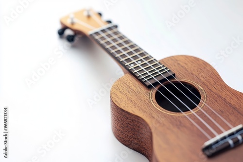 Ukulele on a white background with generative ai