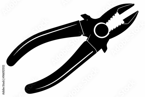  electrician pliers vector silhouette,white background