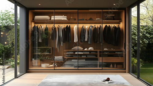 A modern wardrobe showcasin...