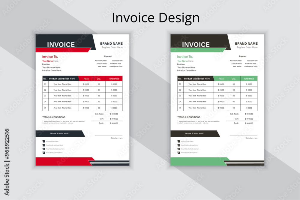Creative and modern invoice design template . Profession invoice design layout. Creative and modern invoice design template . Profession invoice design layout.