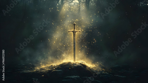 A mystical sword illuminate...
