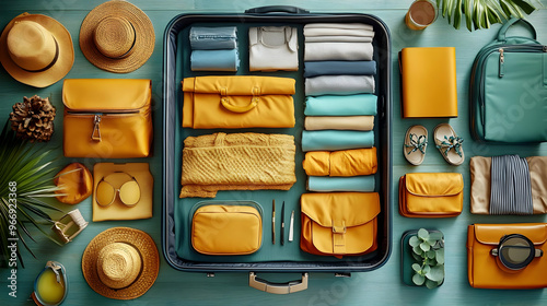 A neatly organized suitcase...
