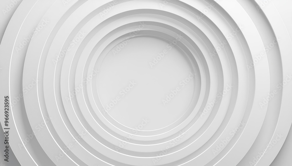 Fototapeta premium Abstract concentric ripple effect on white background in paper cut style