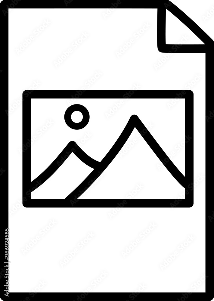 Photo gallery document icon. Image file format icon. Replaceable vector design. Photo gallery document icon. Image file format icon. Replaceable vector design.
